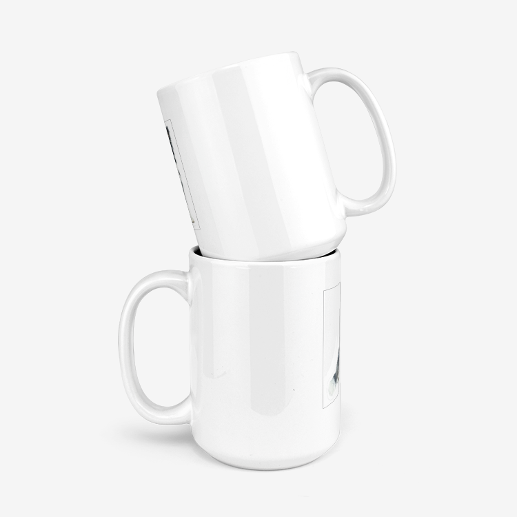 Minimalist Lying Border Collie Classic Glossy Mug - Areabloom Chic Design