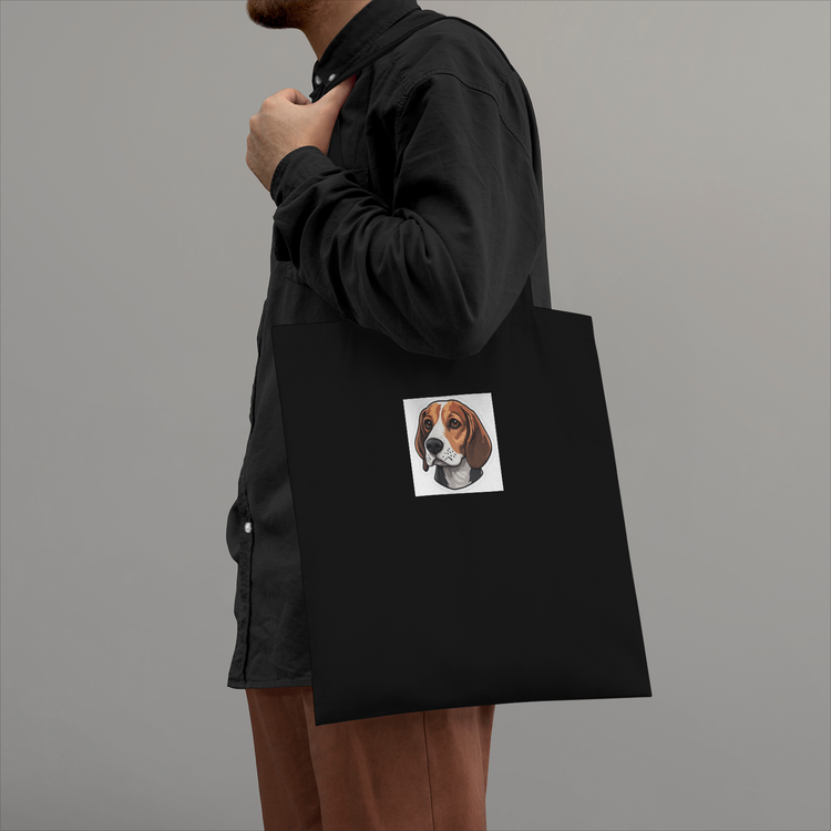 Minimalist Beagle Head Portrait Tote Bag - Areabloom Chic Design
