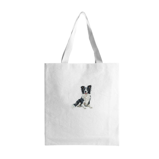 Minimalist Lying Border Collie Tote Bag - Areabloom Chic Design
